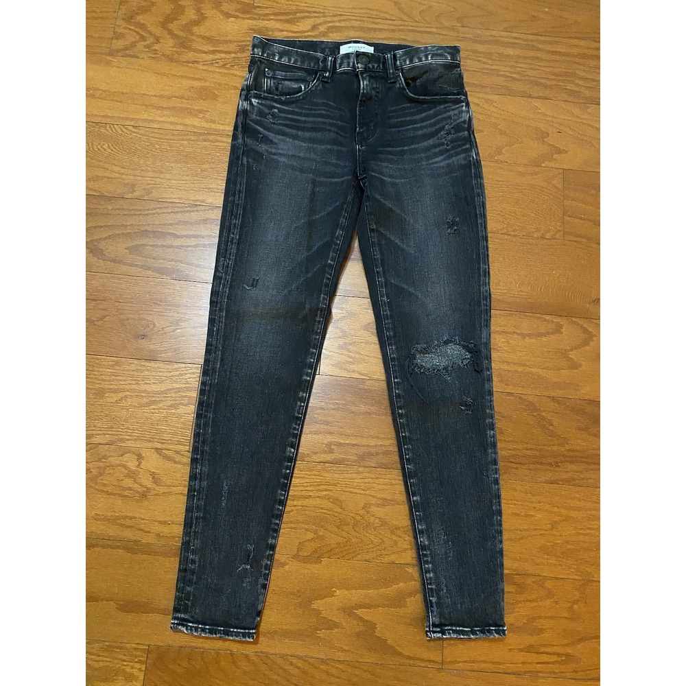Moussy Vintage Howa Japan Made Jeans Womens 25 (28) Black Selvedge Distressed